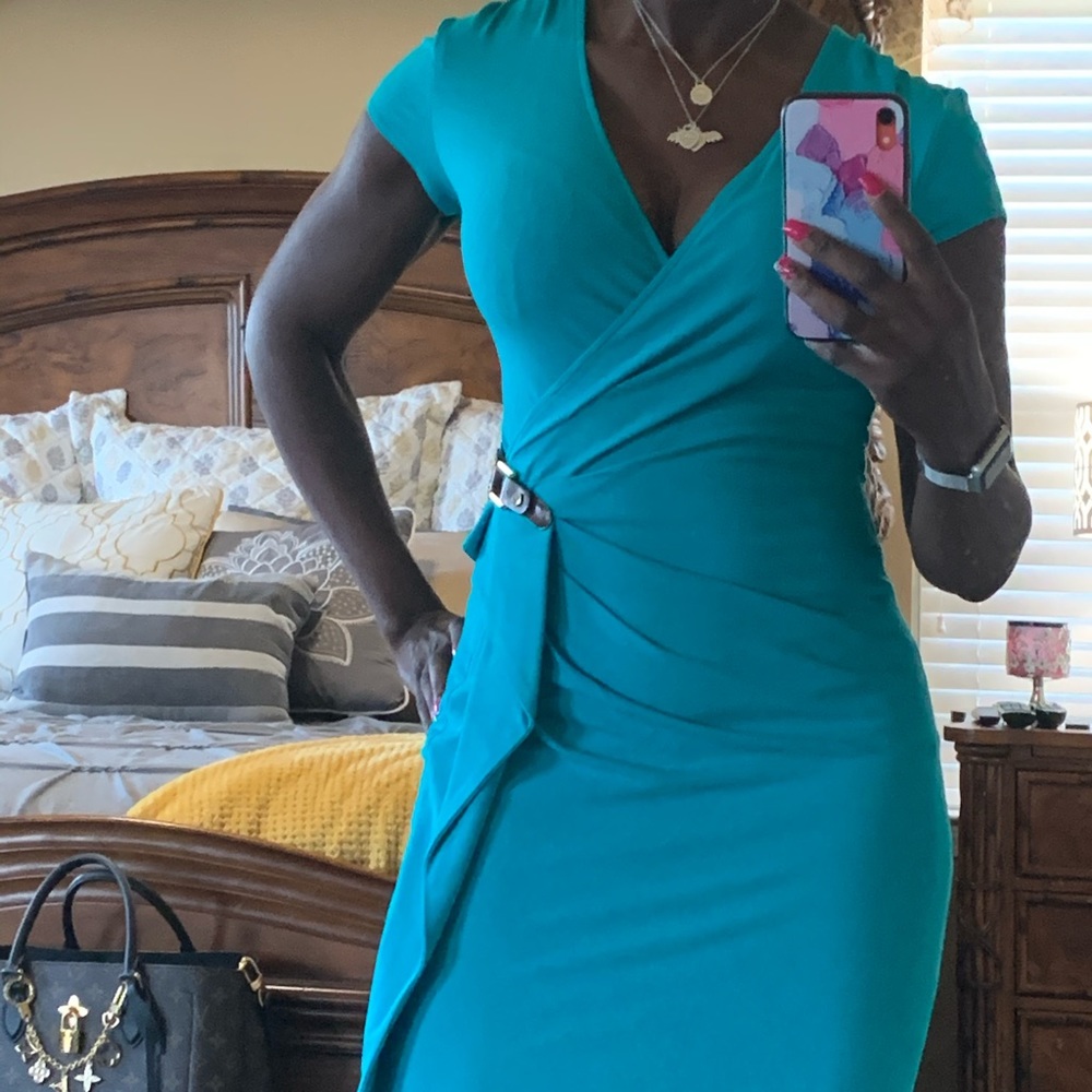 Cache Fitted Turquoise Dress